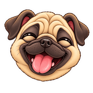 Happy pug sticker