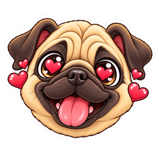 Love pug sticker